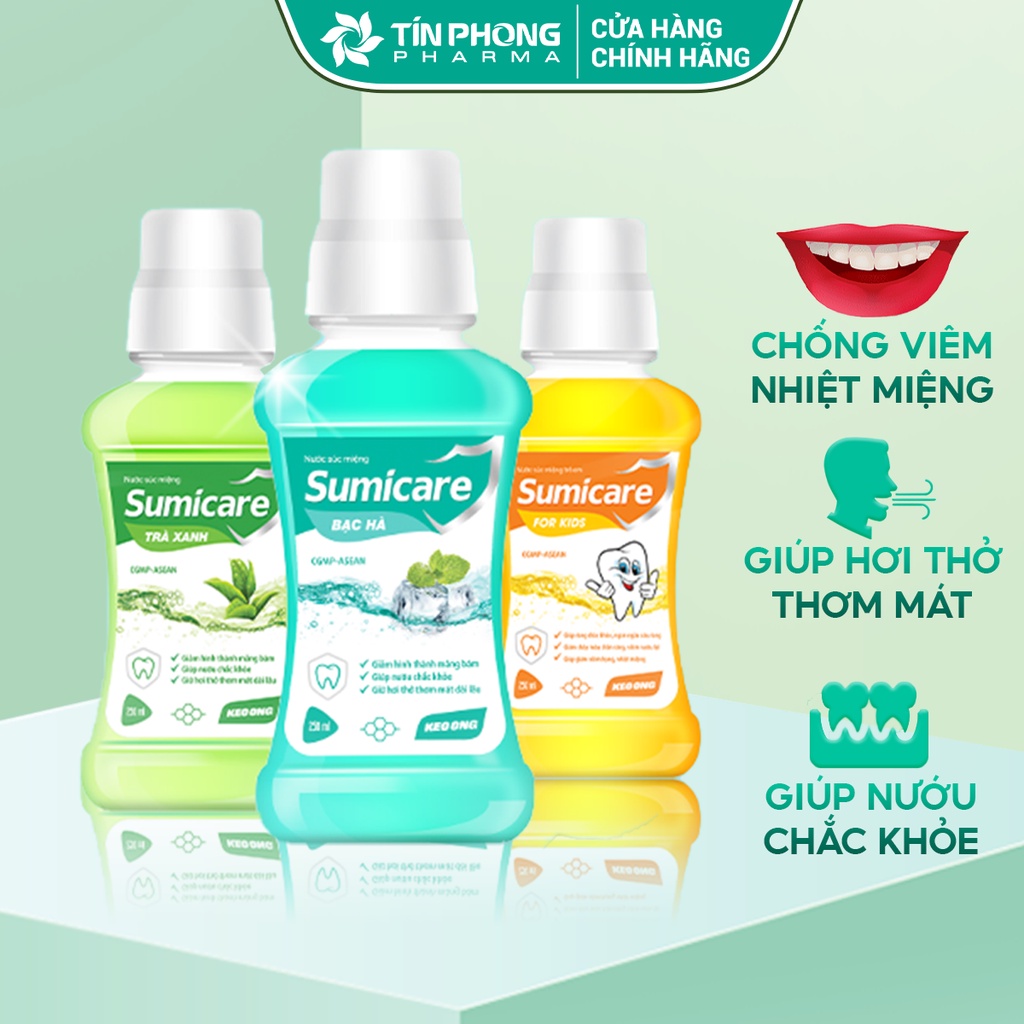 Nước Súc Miệng Sumicare TÍN PHONG Giúp Diệt Khuẩn, Giảm Hôi Miệng, Đem Lại Hơi Thở Thơm Mát, Dành Cho Cả Gia Đình 500ml