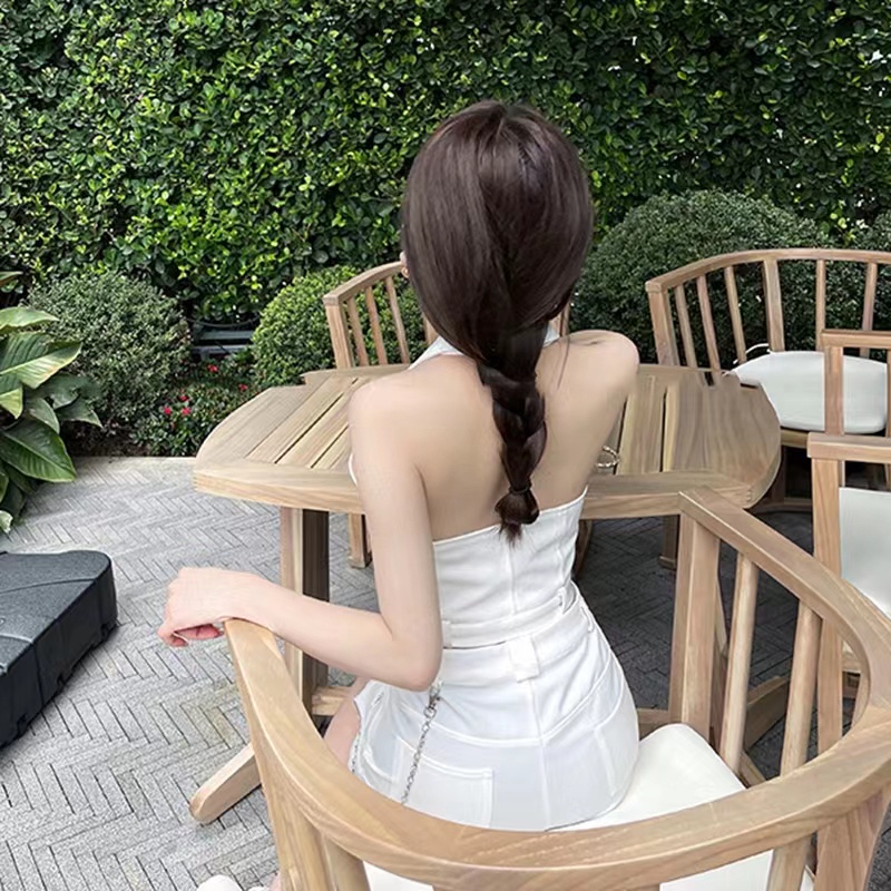 Set Áo Yếm Cổ Chữ V + Quần Culottes Ngắn Thời Trang Nữ