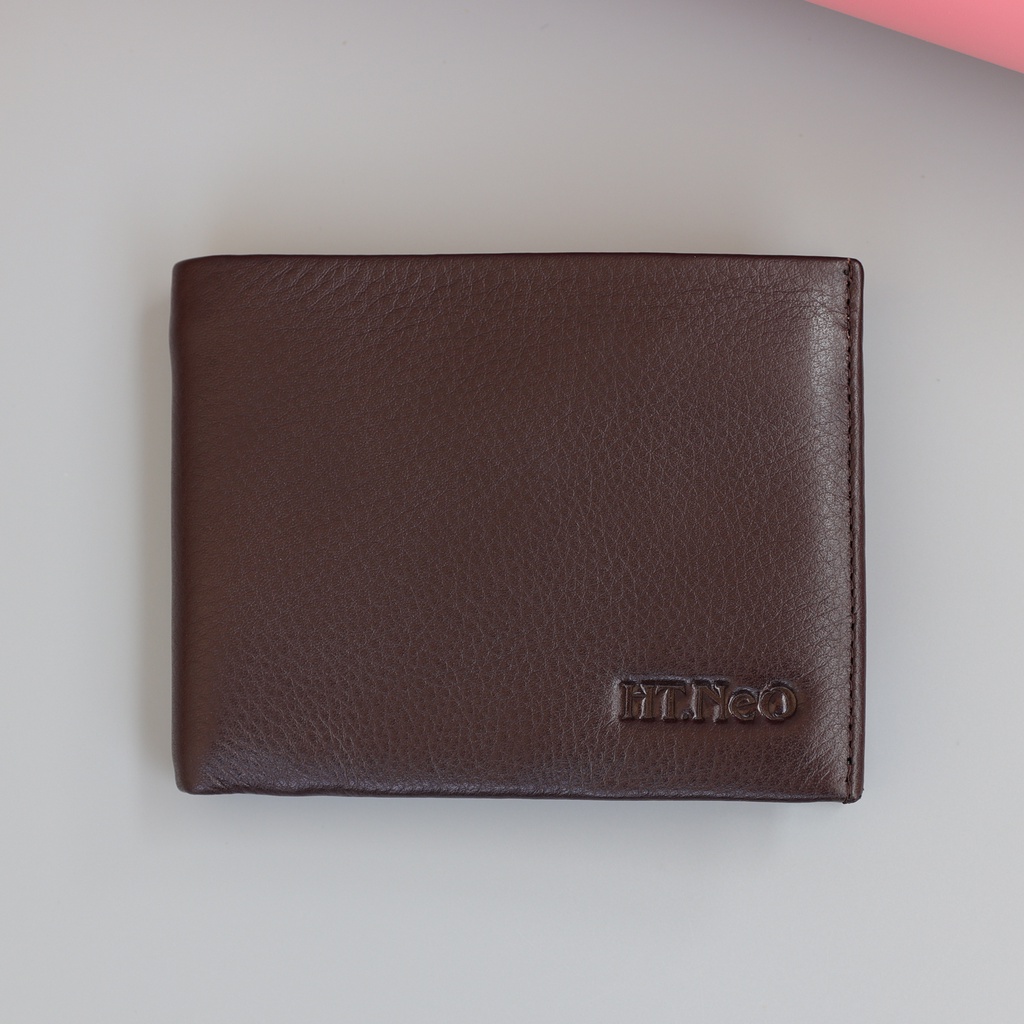 Ví Nam, Bóp Nam Da Bò cao cấp HT. NEO dáng ngang trơn da bò mềm mại 3149