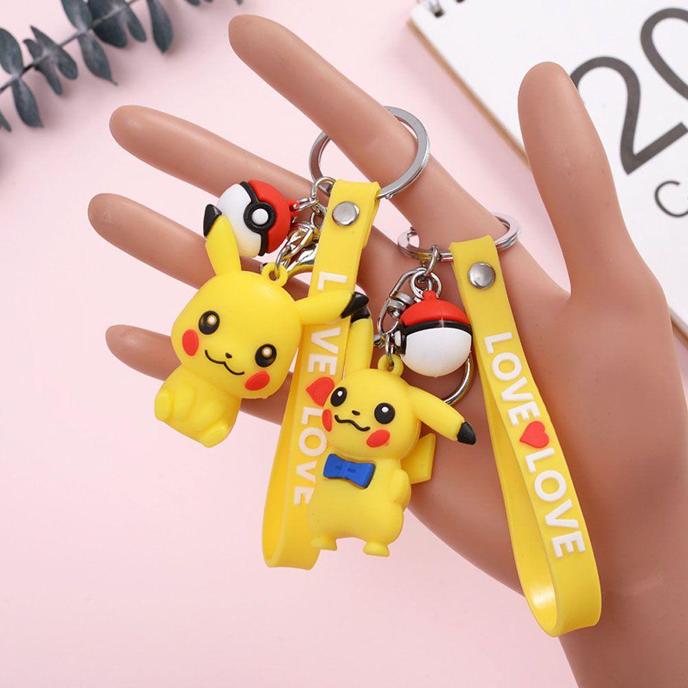 Lanfy Móc Khóa Mặt Hình Pikachu Thu Nhỏ Phong Cách Nhật Bản