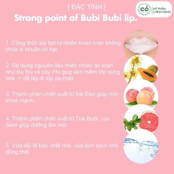 Bộ4Sản Phẩm Dưỡng Môi Dưỡng Ẩm Cho Môi Unpa Bubi Bubi Butter Lip Balam (son dưỡng+tẩy tế bào chết+tinh chất+mặt nạ)