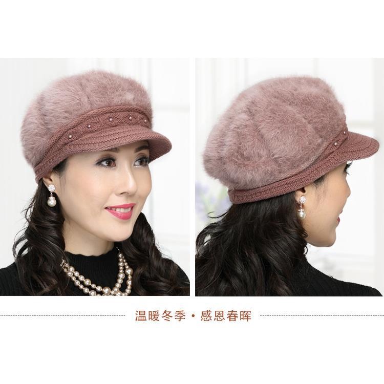 Nón Len Cotton Dày Dặn Giữ Ấm Mùa Đông Thời Trang Cho Nữ Trung Niên