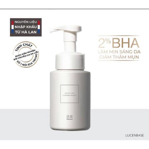 SỮA RỬA MẶT TẠO BỌT KIỀM DẦU GIẢM MỤN BHA SALICYLIC CLEANSING MOUSSE LUCENBASE - 11224