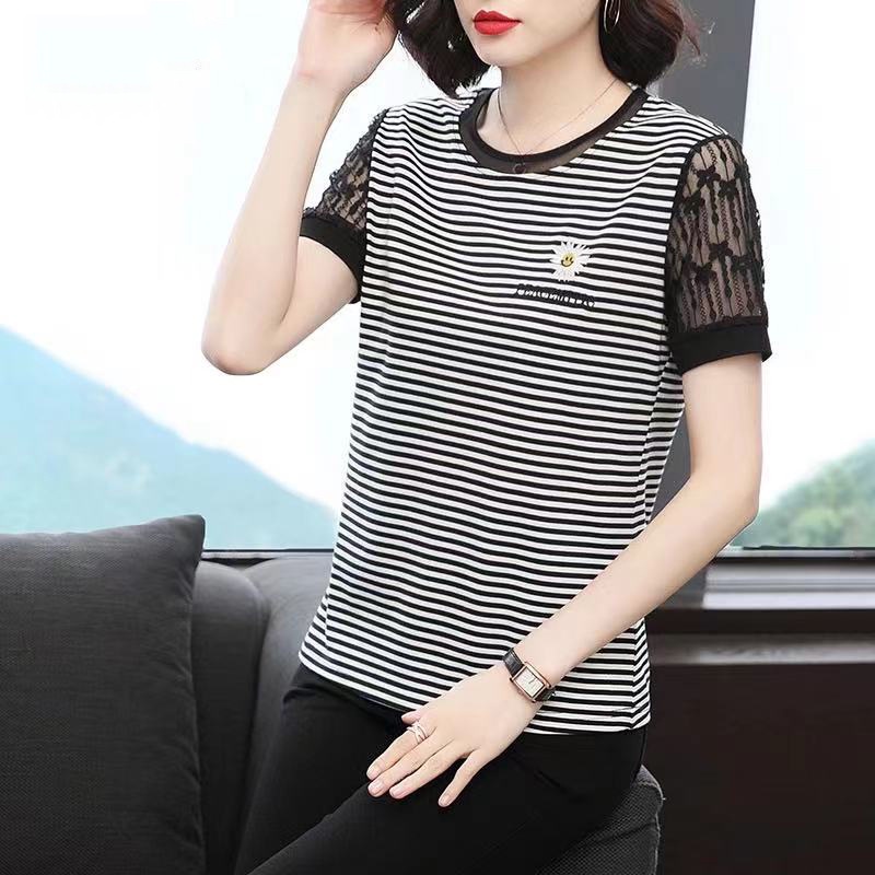 Áo Thun Ngắn Tay Thêu Họa Tiết Hoa Cúc Xinh Xắn Cho Nữ hè 2022 | BigBuy360 - bigbuy360.vn