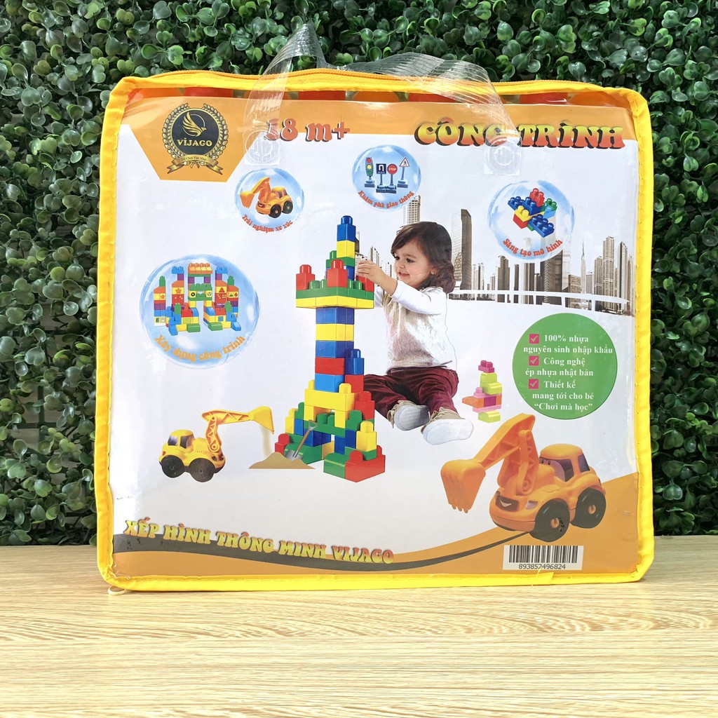 Đồ Chơi Xếp Hình Công Trình Sáng Tạo VIJAGO Cho Bé Xây Dựng Ước Mơ