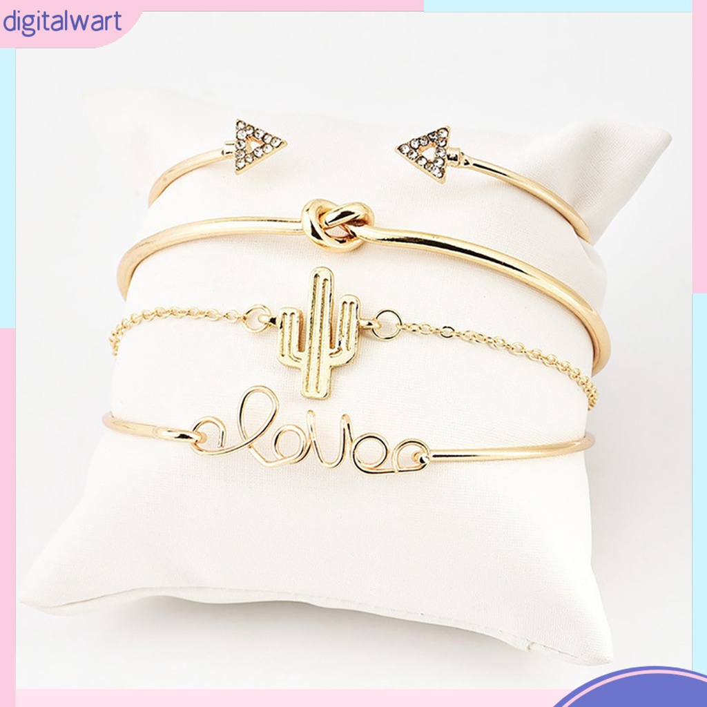 Bộ 4 Vòng Đeo Tay Nữ Phong Cách Vintage Xinh Xắn