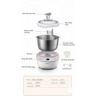 Máy chuyên nhào bột Bear HMJ-A50B1 Plus