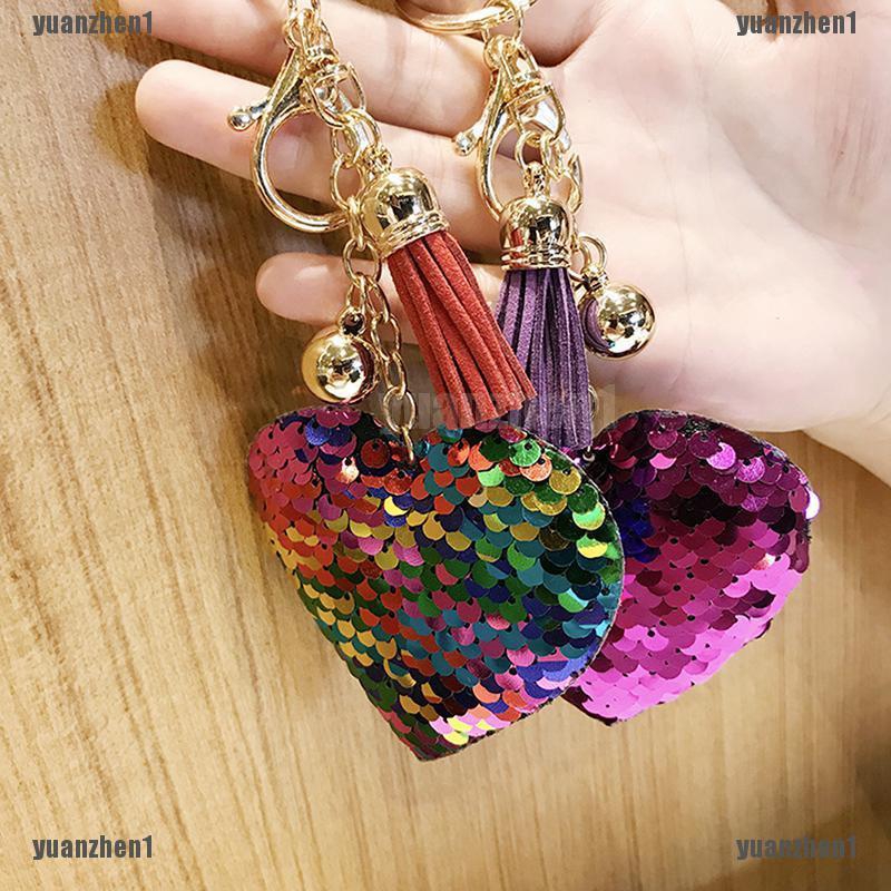 Móc Khóa Hình Trái Tim Đính Kim Sa Lấp Lánh