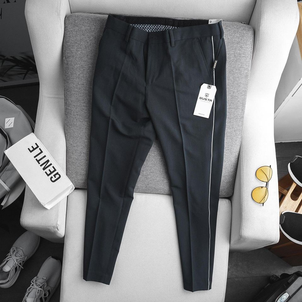 [ 6 Màu] Quần Tây Nam Hàn Quốc Dáng Ôm Công Sở - Quần Âu Nam Kẻ Viền Đẹp Chống Nhăn Chống Xù Co giãn- QA03-Gusta | BigBuy360 - bigbuy360.vn