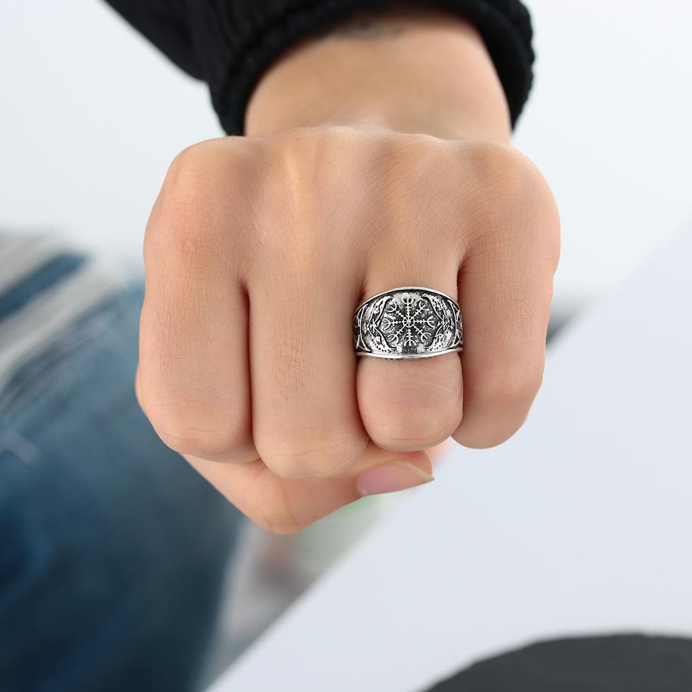 Nhẫn Đeo Tay Phong Cách Hip Hop Hình Đại Bàng / La Bàn Celtic Vintage Cho Nam