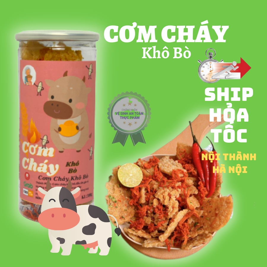 Cơm cháy khô bò siêu ngon 300g Bếp của ngoại đồ ăn vặt Hà Nội