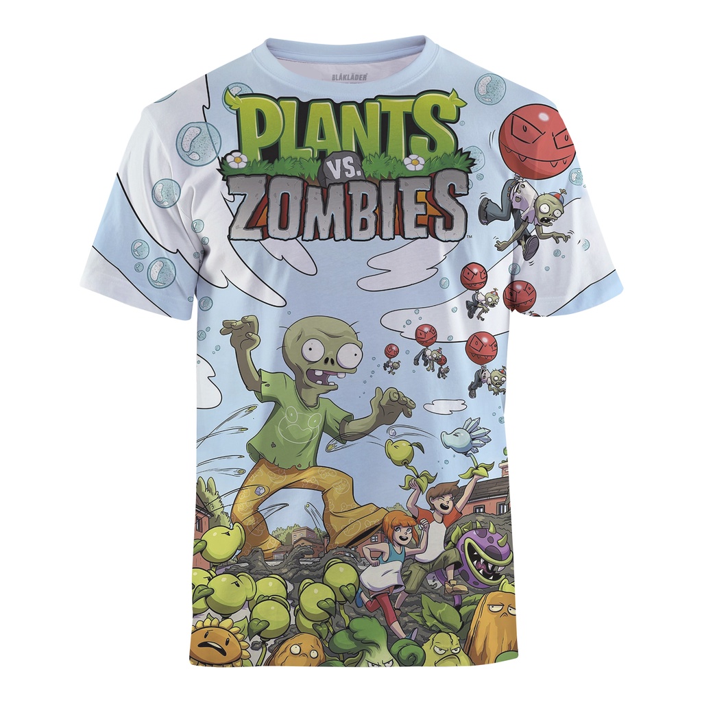 Áo Thun In Hình plants vs zombies Pvcz Cá Tính Cho Bé Trai ​Áo Thun Thiết Kế Xinh Xắn Cho Bé 5-14 Tuổi
