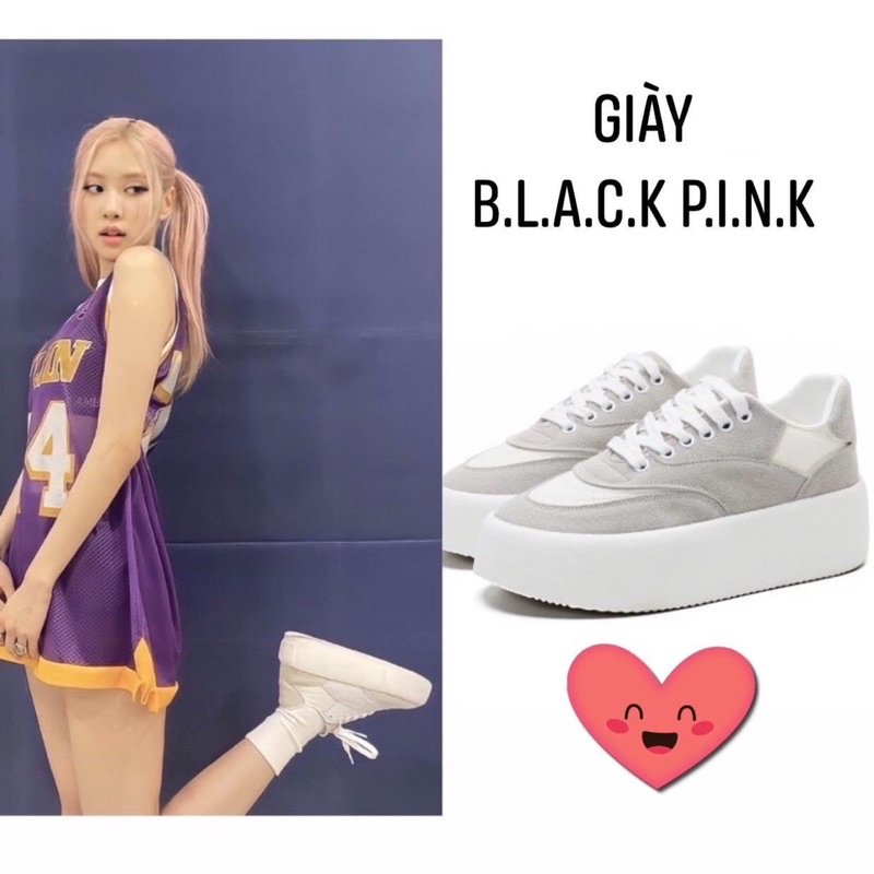 Giày blackpink giày Rose đế bánh mì cao 4cm
