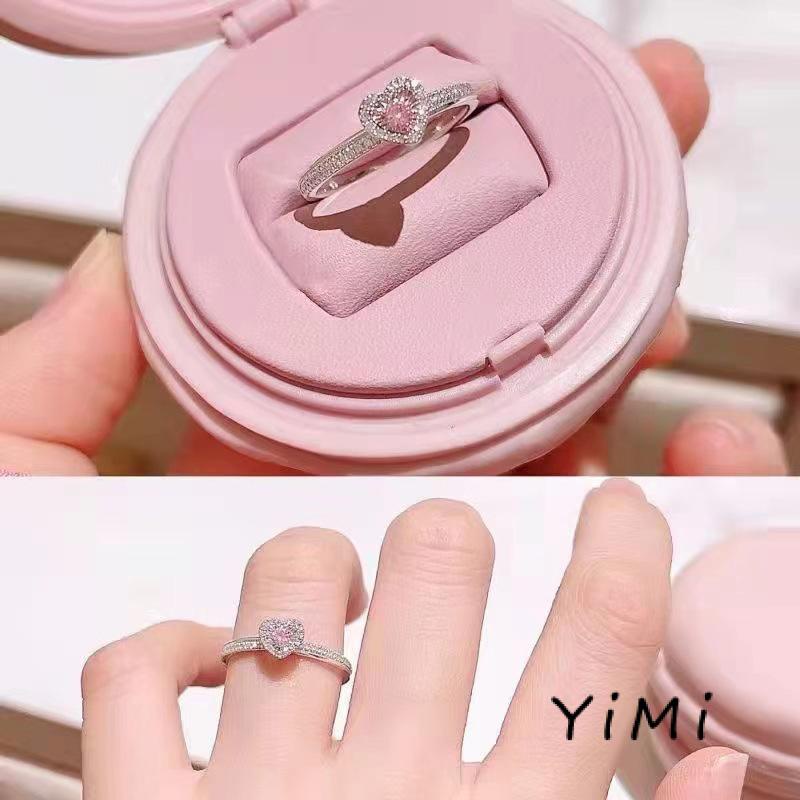 Nhẫn Đính Hôn / Đính Hôn / Quà Tặng Sinh Nhật Hình Trái Tim Màu Hồng