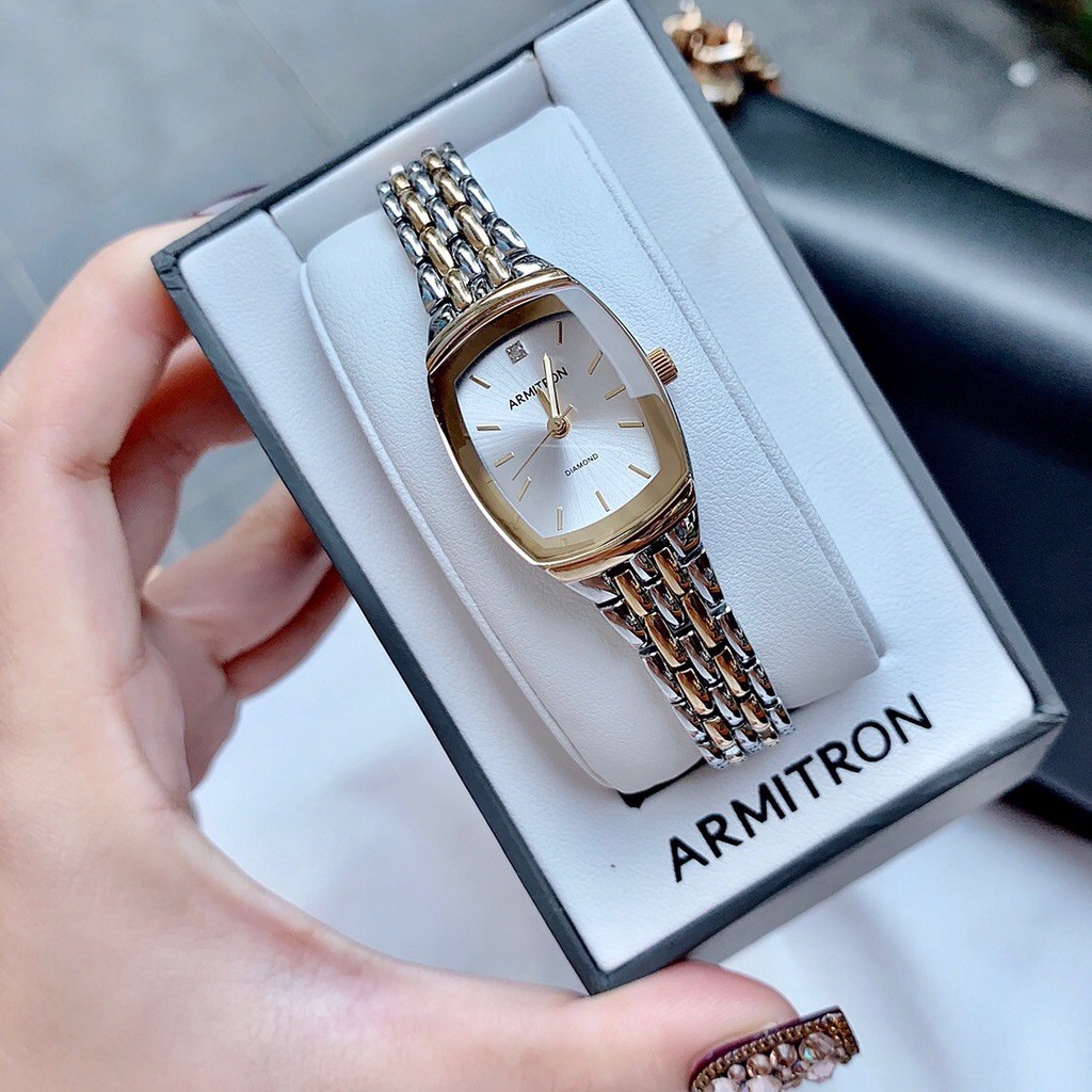 Đồng Hồ nữ AR 75/5195SVTT mặt chữ nhật  case 21mm