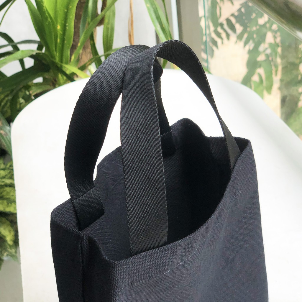 Túi vải Canvas mini thời trang, túi đựng 2 bình nước, đựng hộp cơm nhỏ