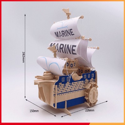 Đồ chơi lắp ghép gỗ 3D Tàu hải quân One Piece