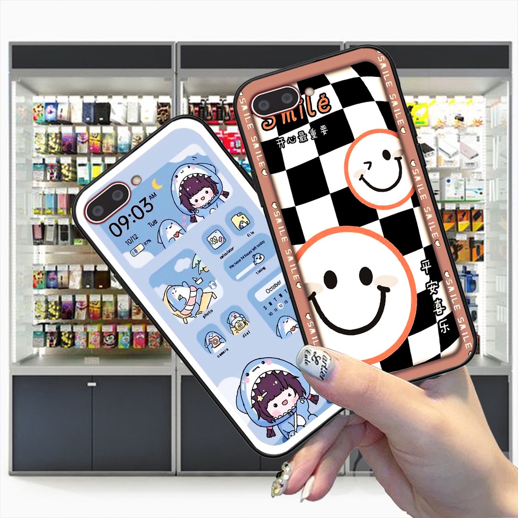 Ốp Oppo A3s / A1k in hình gấu caro đen trắng dễ thương siêu bền