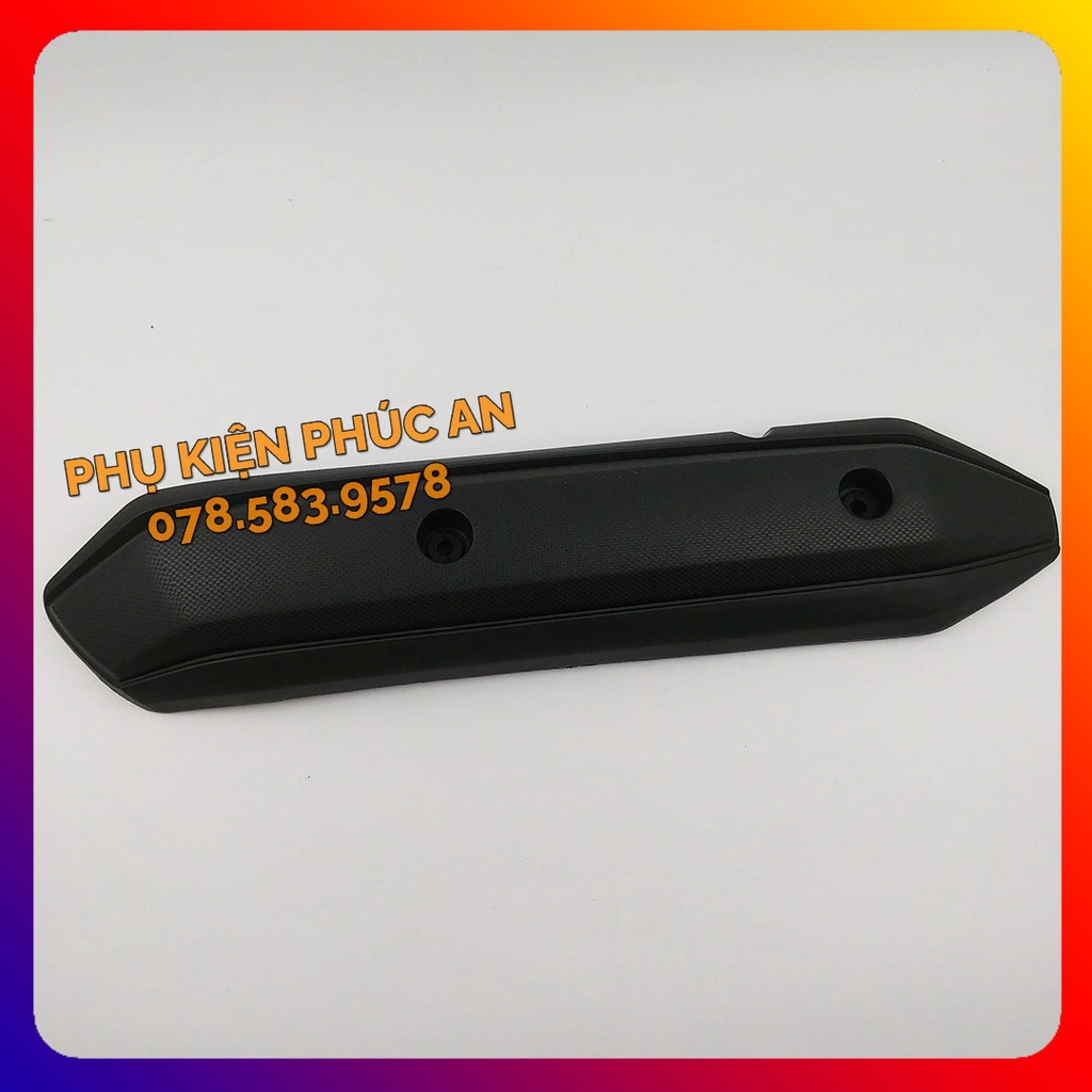 Ốp che ống pô xe Airblade AB đầu bò to - pát bô cách nhiệt ống xả năm 2011 2012 air blade đen nhám xi inox crom