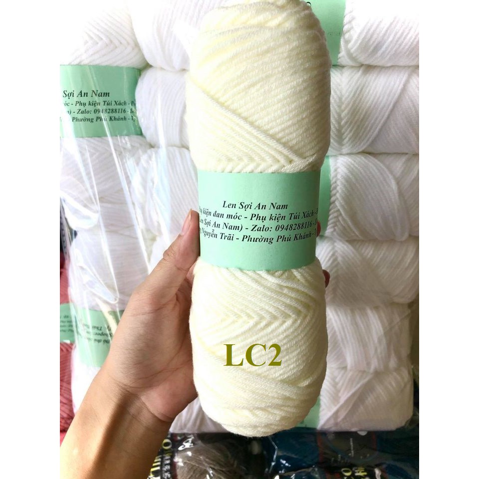 [Bảng 1] Len Cuộn Cotton 3mm - 100gram/cuộn