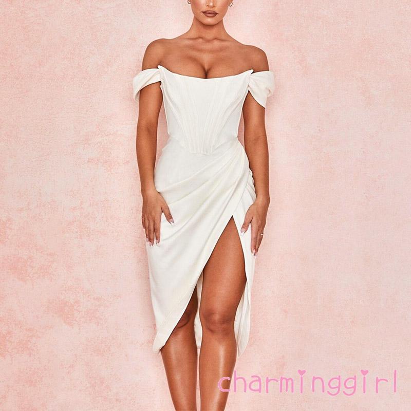 Đầm midi không tay hở vai màu sắc thời trang cho nữ