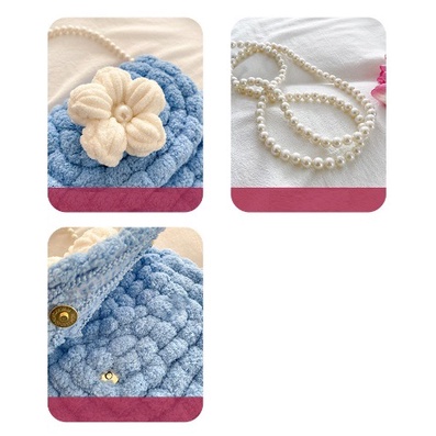 Túi Tự Đan Handmade, Túi Len Tự Đan Phồng Bi Đính Hoa Len [Có Video Hướng Dẫn]