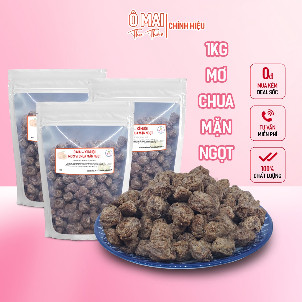 Ô Mai Mơ Xí Muội Mix 3 Vị Chua - Mặn - Ngọt, Giảm Ho Hiệu Quả | 1kg