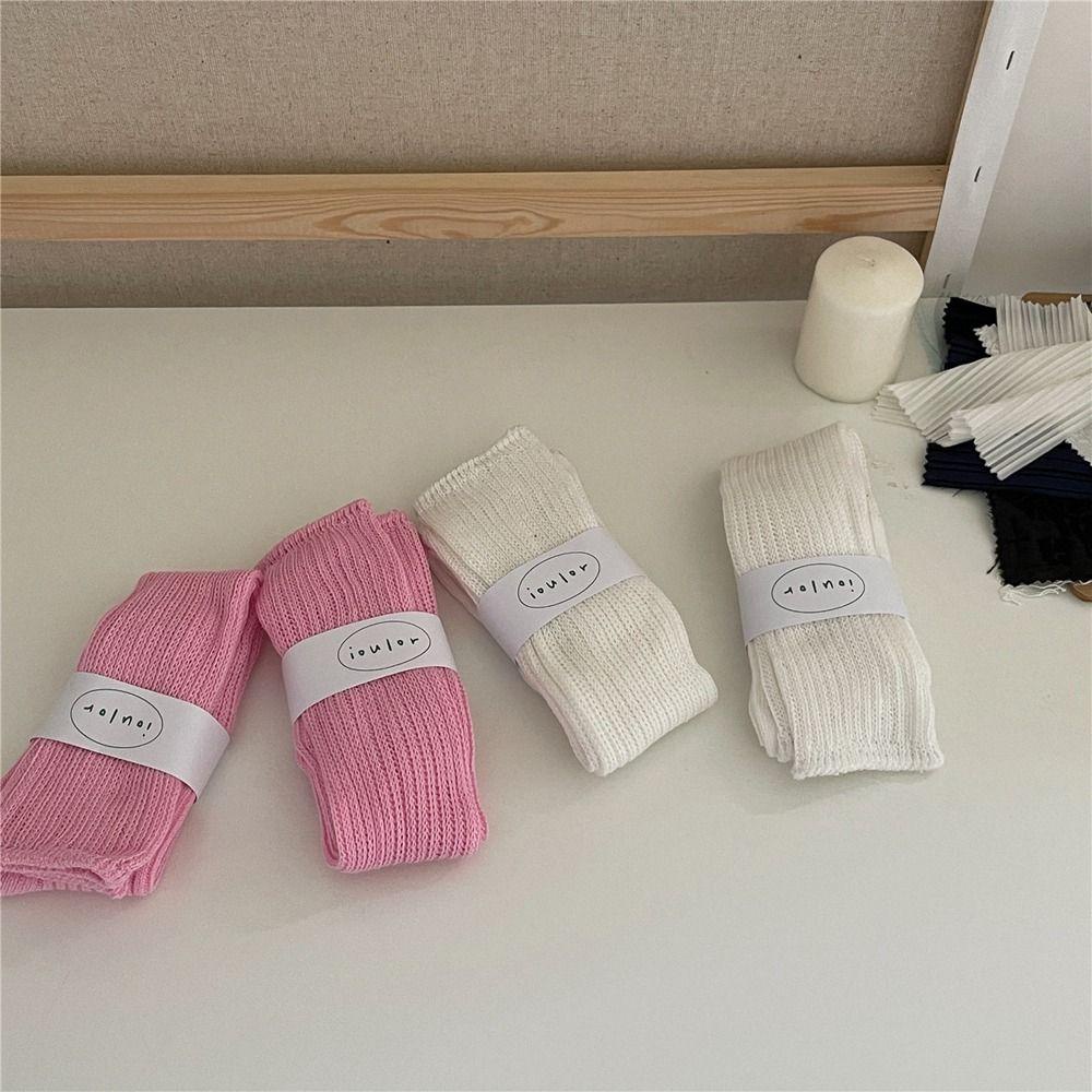 Vớ Cotton Dài Qua Gối Màu Trơn Họa Tiết Kẻ Sọc Thời Trang Phong Cách Nhật Bản Dành Cho Bạn Nữ 1