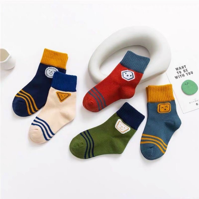 SET 10C TẤT CỔ CAO LOGO CHO BÉ (4-12Y)