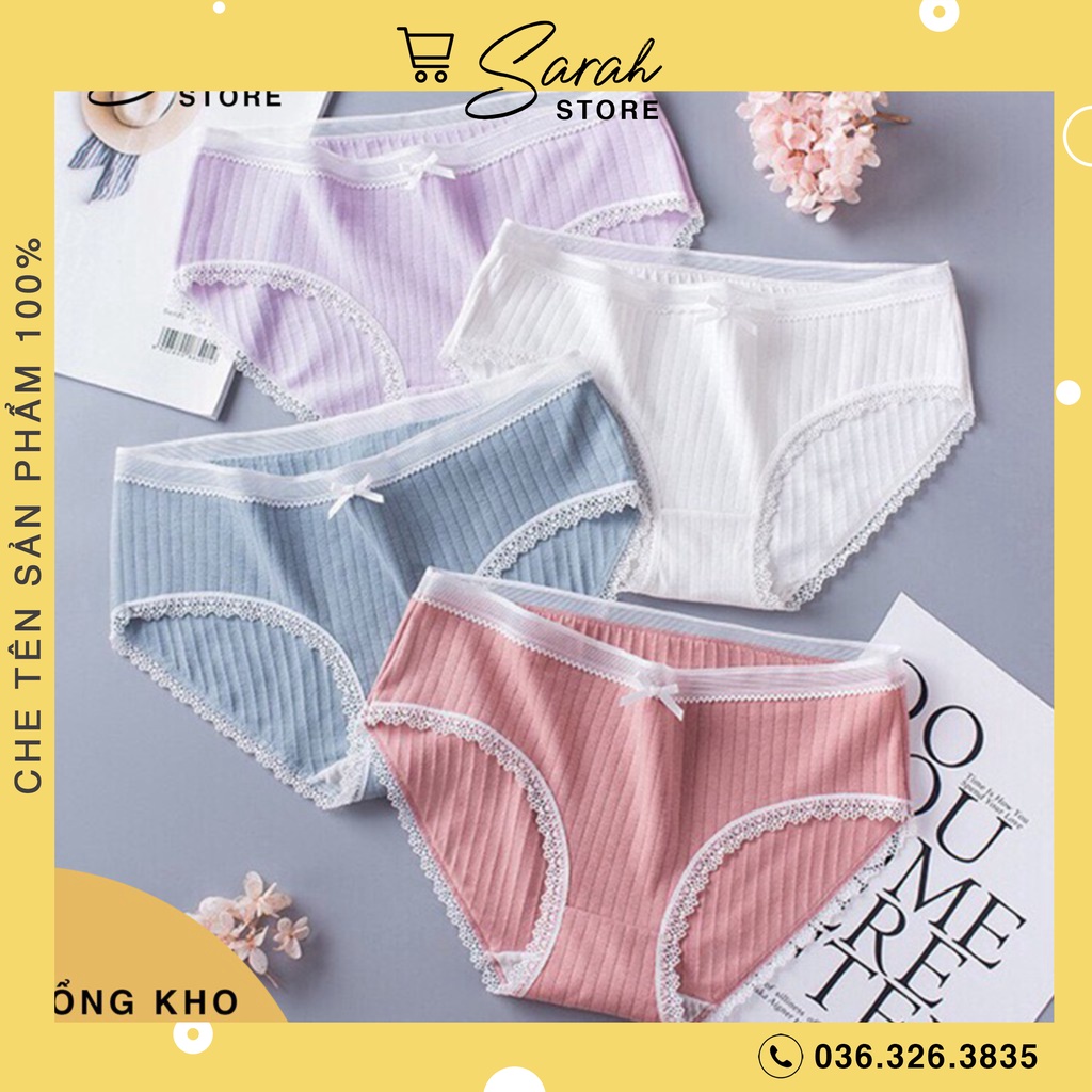 Quần lót Cotton tăm viền ren 5362