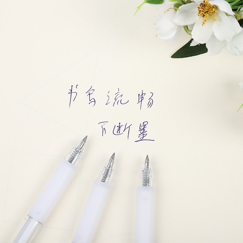 Bút Bi Mực Gel Trong Suốt Ngòi 0.5mm Dung Tích Lớn
