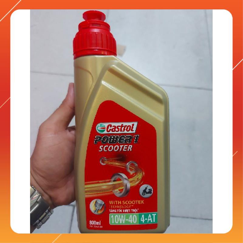 Dầu Nhớt - Dầu nhờn động cơ xe tay ga cao cấp Castrol power1 scooter 10w40