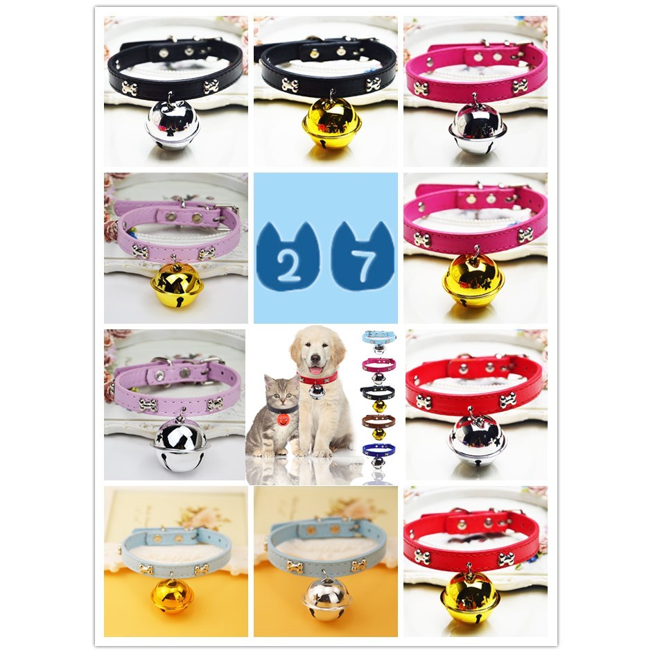 Vòng Cổ Bằng Da 27Cm Có Chuông Cho Thú Cưng