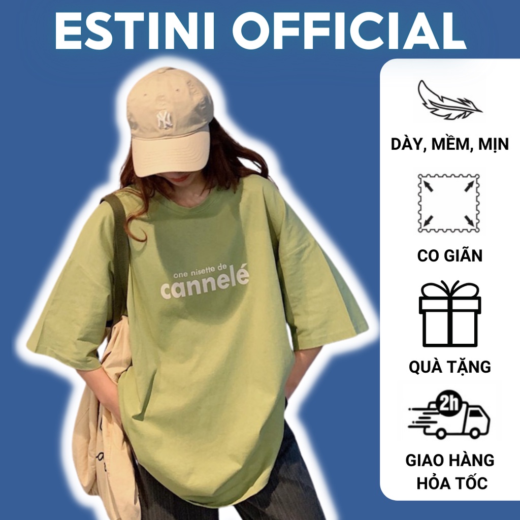 Áo thun tay lỡ form rộng ESTINI áo thun Unisex nữ nam chất cotton vải dày CANNELÉ