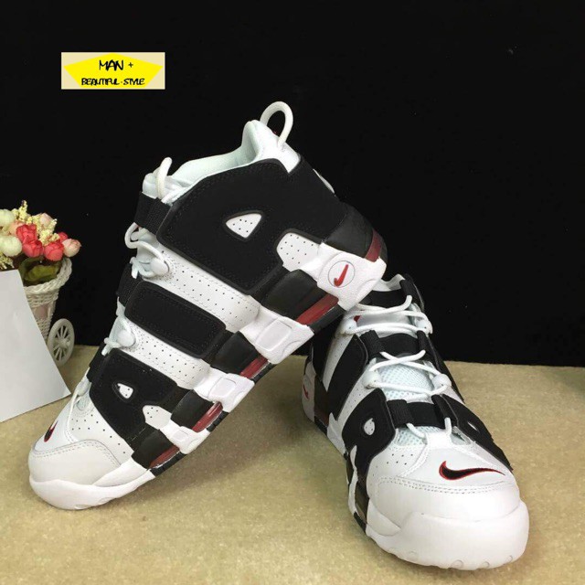 Giày nam Nike Air More Uptempo trắng sọc đen (FullBox)