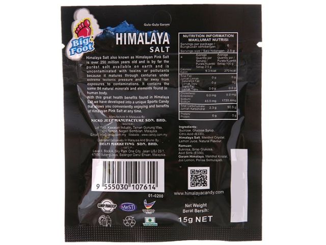 Combo 3 bịch Kẹo ngậm Himalaya Salt: kẹo ngậm chanh muối Malaysia