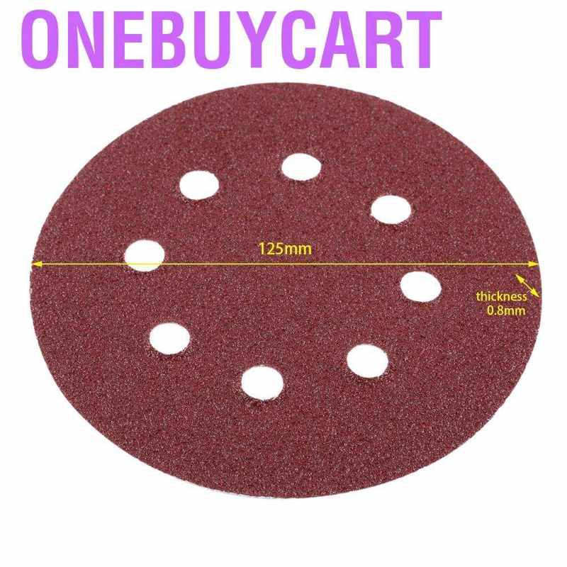 Set 100 Tấm Giấy Nhám 8 Lỗ 5 &quot;60 / 80 / 100 / 120 / 240 Grit