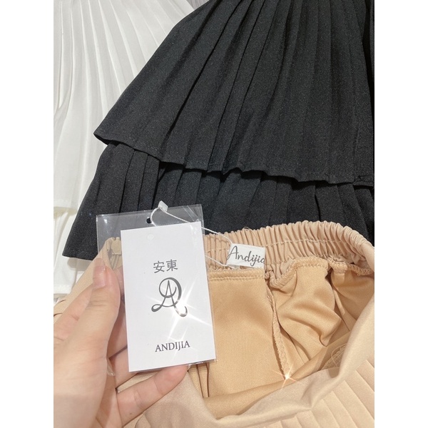 chân váy 2 tầng xếp ly hàng loại 1 hàng nhập QC - hình thật