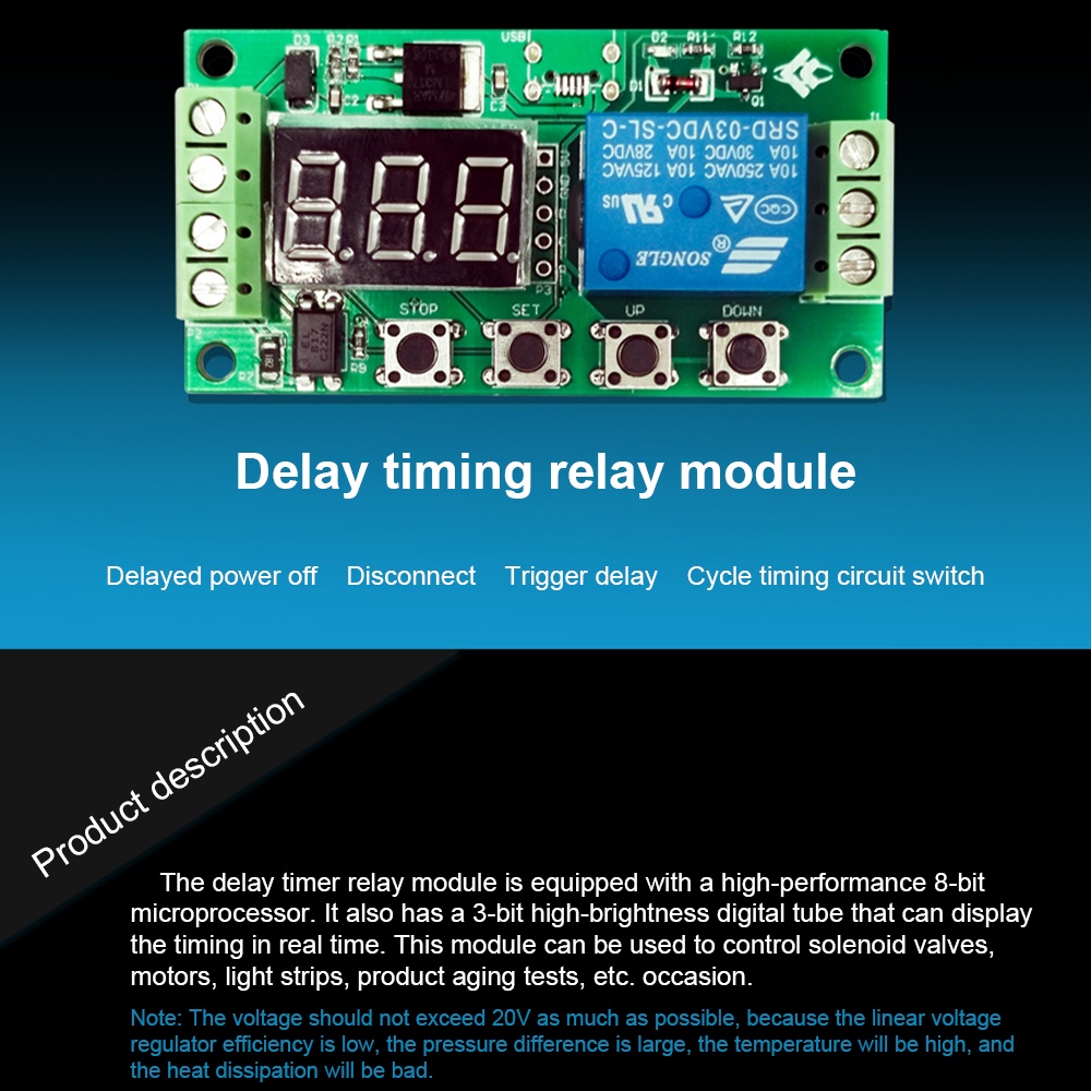 Mô đun chuyển tiếp rơ le hẹn giờ PCBFUN DC 5V-30V tiện lợi