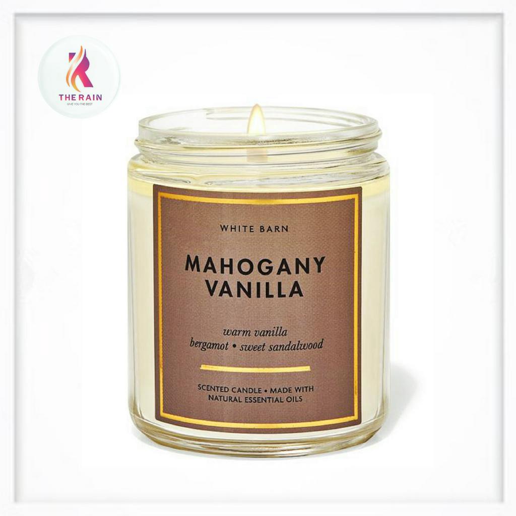 Nến thơm 1 bấc cao cấp Bath &amp; Body Works Mahogany Vanilla 198g