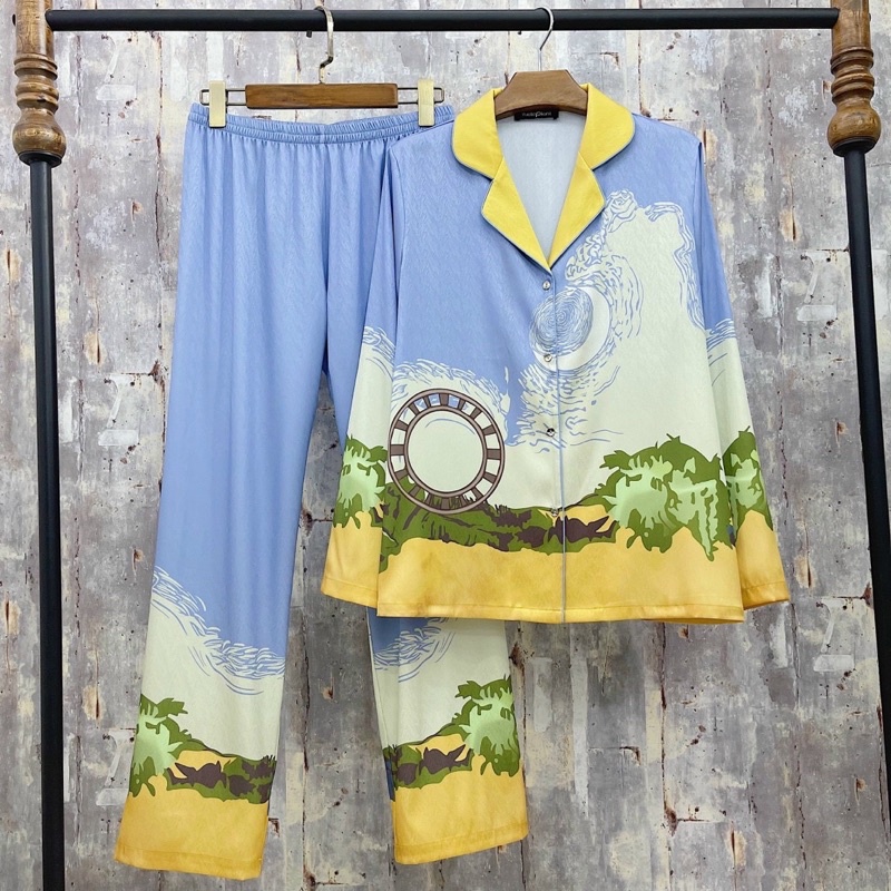 BỘ PIJAMA LỤA DÀI CAO CẤP TÍM NHẠT