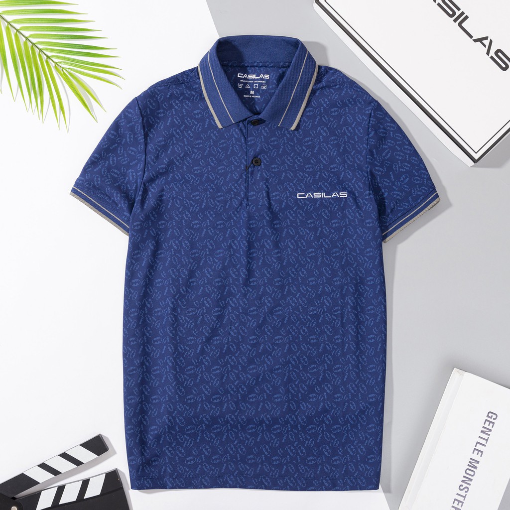 Áo thun nam tay ngắn ⚡CASILAS⚡Áo thun nam tay ngắn có cổ in họa tiết vải coolmax xuất xịn, chuẩn form thanh lịch P2112 | BigBuy360 - bigbuy360.vn