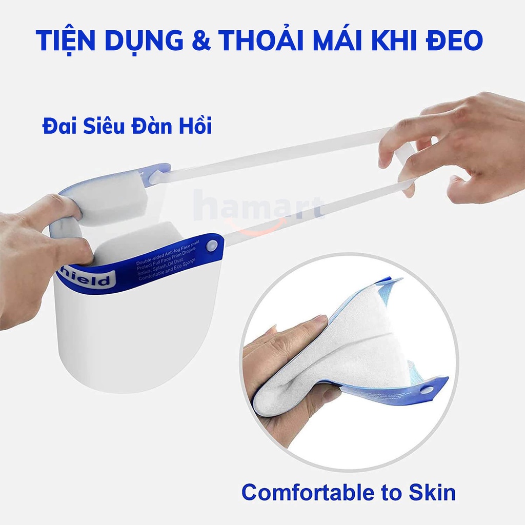 Tấm Chắn Giọt Bắn Phòng Dịch Face Shield Kính Bảo Hộ Y Tế Nhựa PET Chống Mờ Kính Hạng A