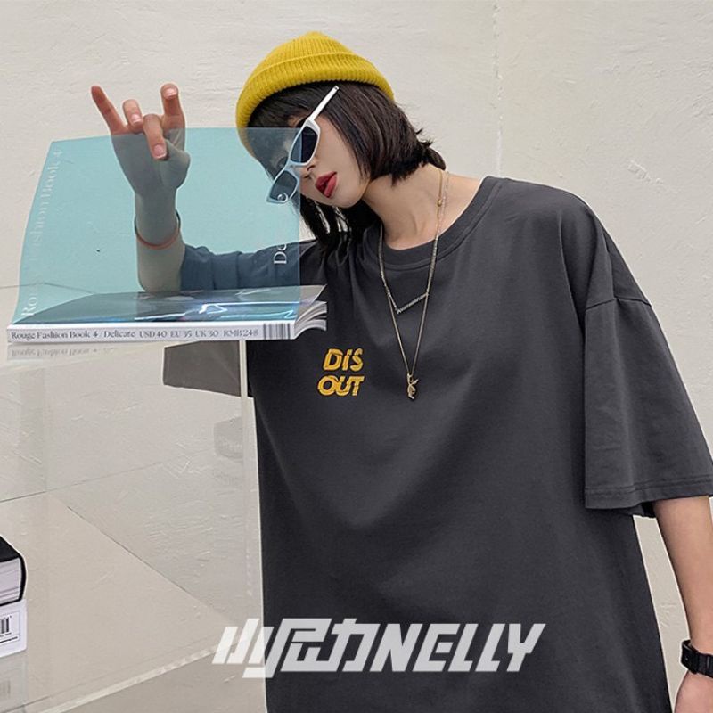 Áo thun tay lỡ unisex Dis out