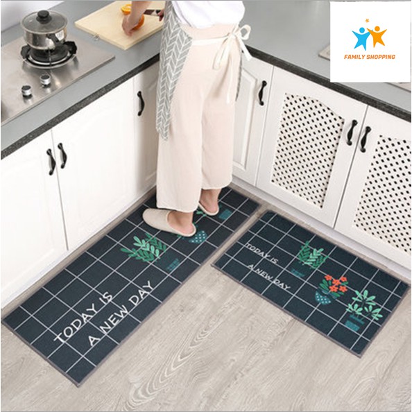 [Xả Kho] Combo 2 thảm trải sàn thảm nhà bếp chống trơn chống trượt 40x60cm + 40x120cm