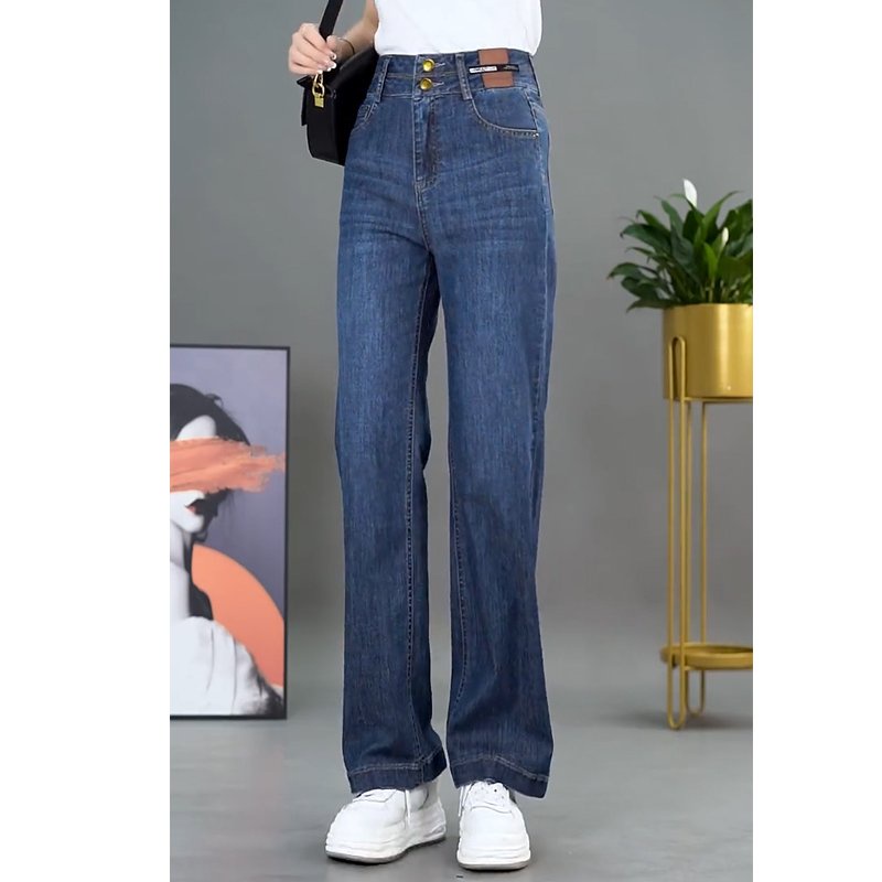 QUẦN JEAN ỐNG SUÔNG, JEAN CO GIÃN 4 CHIỀU, LƯNG CAO TRẺ TRUNG, CHÂN DÀI MIÊN MAN