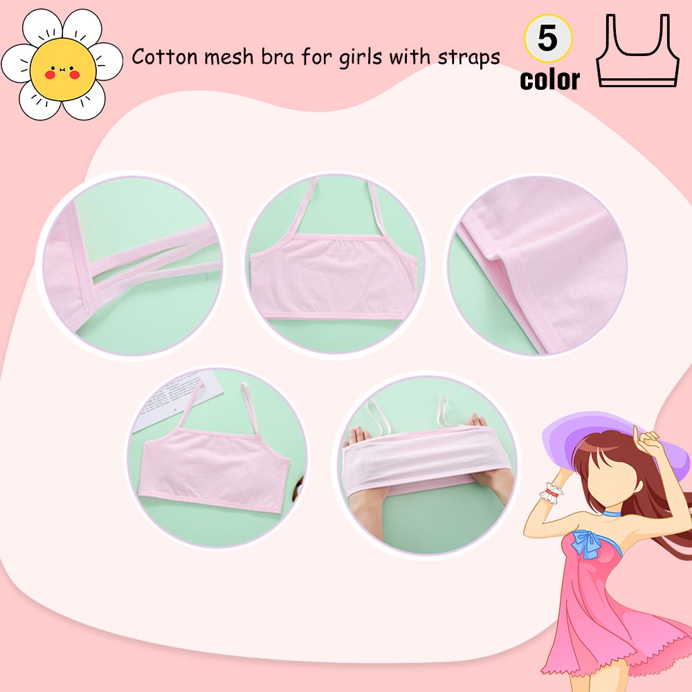 Áo lót vải cotton Không Tay Cho Bé Gái 7-10 Tuổi