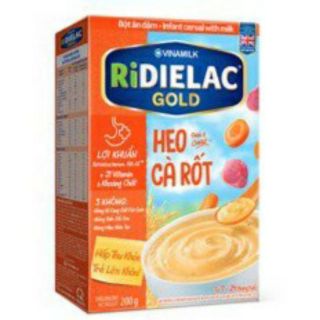 Bột ăn dặm ridielac gold heo cà rốt hộp giấy 200g