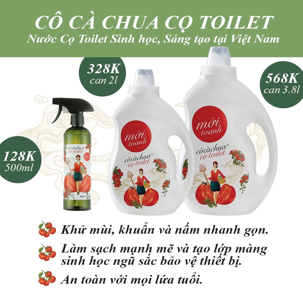 CÔ CÀ CHUA MỚI TOANH can 3.8L sản phẩm giặt rửa hữu cơ an toàn cho cả gia đình với thành phần thiên nhiên