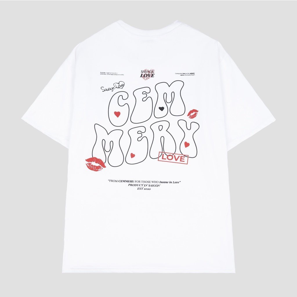 Áo Thun LocalBrand Cemmery " LUV TEE " White Lisa Offical